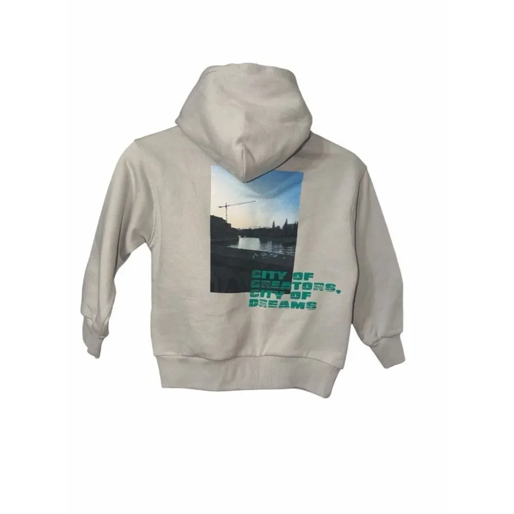 Zara Boys Stone Cotton Blend Pull on Hoodie(Size 6-7 yrs)
